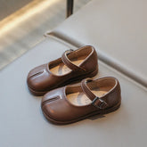 New Children Leather Shoes for Girls Shoes Kids Soft Bottom Anti-skid Outside Walking Shoes Split Toe Prom Party Footwear H03092