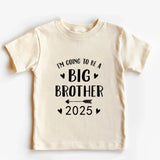 Promoted To Big Brother Est 2025 Print Kids T-shirt Pregnancy Announcement Boys Shirt Child Summer Retro Short Sleeve Outfit Top
