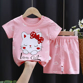 Kids Cartoon Clothing Sets Summer Fashion Short Sleeve Suits Boys Girls T-Shirts+Shorts 2Pcs Children Outfits 0-6 Years