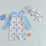 MISOWMNJOY Summer Baby Long Sleeve Swimwear Fashion Toddler Boys Rash Guard Swimsuit Dinosaur Print Zip Beachwar with Swim Cap