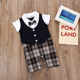 Summer Newborn Baby Romper Infant Boy Gentleman Suit Formal Bow Tie Romper Jumpsuit Baby Boy Clothes Outfits Baby Clothes 0-3T