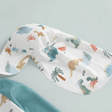 MISOWMNJOY Summer Baby Long Sleeve Swimwear Fashion Toddler Boys Rash Guard Swimsuit Dinosaur Print Zip Beachwar with Swim Cap