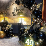 107pcs black gold balloon set. Graduation season New Year's Retirement Wedding Birthday Gender reveal party supplies decoration