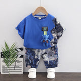 Summer Boys Clothing Short Sleeved Pullover T-Shirt Cartoon Full Print Short 2pcs Baby Boy Clothes Kids New Design Sport Set