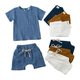 2025 Toddler Kids Infant Baby Boys Clothing Sets For Newborn Organic Cotton Top T-Shirt+Shorts Suit Girls Clothes Outfits 2 Pcs
