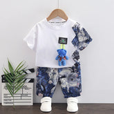 Summer Boys Clothing Short Sleeved Pullover T-Shirt Cartoon Full Print Short 2pcs Baby Boy Clothes Kids New Design Sport Set