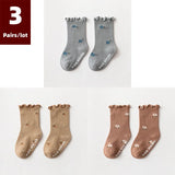 3 Pairs/lot Children's Socks Solid Autumn Spring Boy Anti Slip Newborn Baby Socks Cotton Infant Socks for Girls Boys Floor Socks