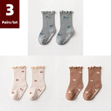 3 Pairs/lot Children's Socks Solid Autumn Spring Boy Anti Slip Newborn Baby Socks Cotton Infant Socks for Girls Boys Floor Socks