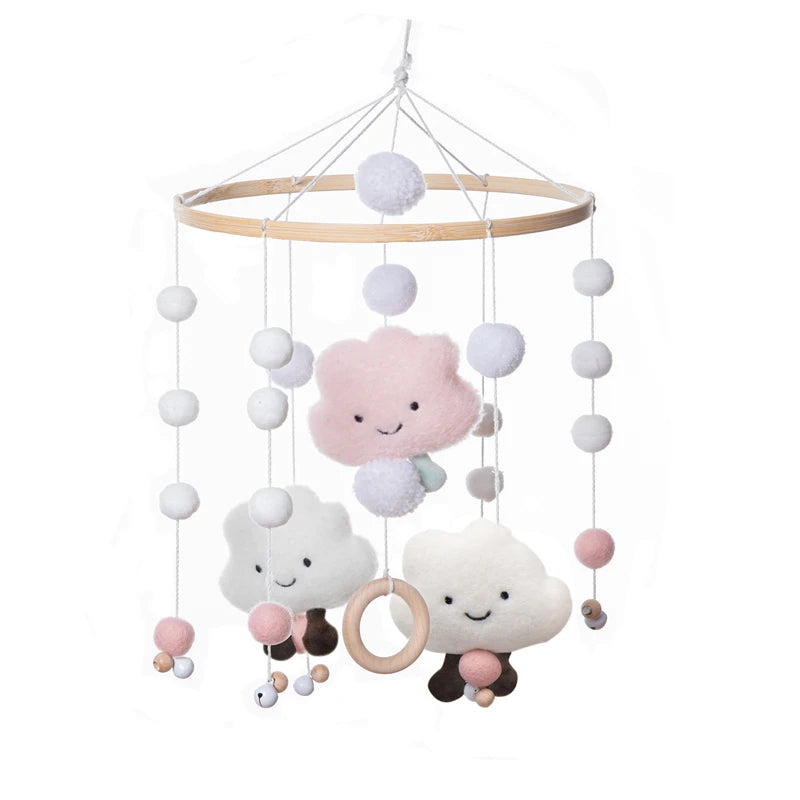 Baby Wooden Boho Rainbow Bed Bell Rattles Toys Hanging Pendant Newborn Toys Mobile Crib Bracket Montessori Toys Baby Birth Gift