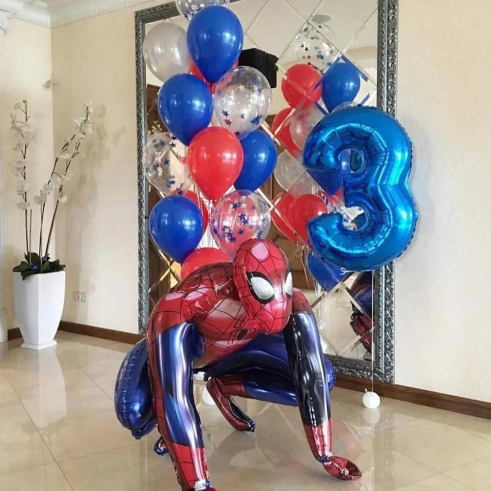 بالونات كبيرة ثلاثية الأبعاد من رقائق الألومنيوم على شكل سبايدرمان والرجل الحديدي وزينة حفلات أعياد الميلاد للأطفال ومستلزمات حفلات استقبال المولود الجديد وهدايا جلوبوس