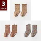 3 Pairs/lot Children's Socks Solid Autumn Spring Boy Anti Slip Newborn Baby Socks Cotton Infant Socks for Girls Boys Floor Socks