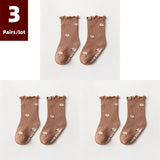 3 Pairs/lot Children's Socks Solid Autumn Spring Boy Anti Slip Newborn Baby Socks Cotton Infant Socks for Girls Boys Floor Socks