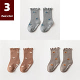 3 Pairs/lot Children's Socks Solid Autumn Spring Boy Anti Slip Newborn Baby Socks Cotton Infant Socks for Girls Boys Floor Socks