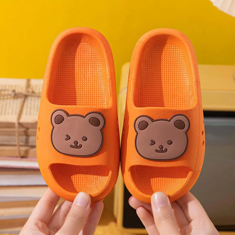 Bear Print Slippers Soft Beach Cloud Platform Indoor Bathroom Slides Summer Mules Outside PVC Shoes