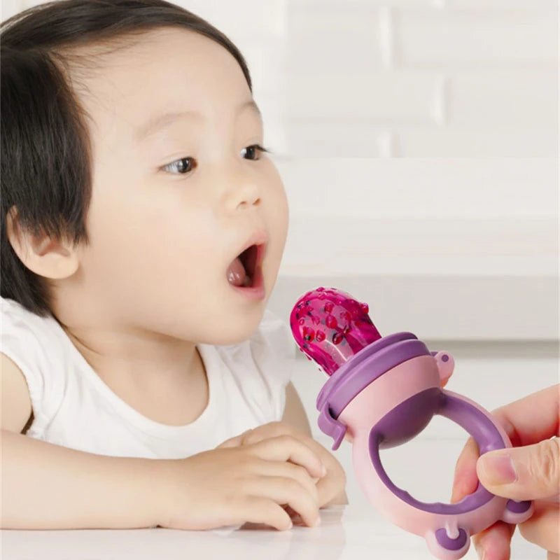 Baby Fresh Food Feeder Silicone Fruit Feeding Nibbler Kids Boy Girl Frog Design Safe Infant Baby Supplies Nipple Soother Bottles