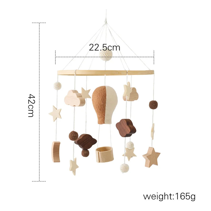 Baby Wooden Boho Rainbow Bed Bell Rattles Toys Hanging Pendant Newborn Toys Mobile Crib Bracket Montessori Toys Baby Birth Gift