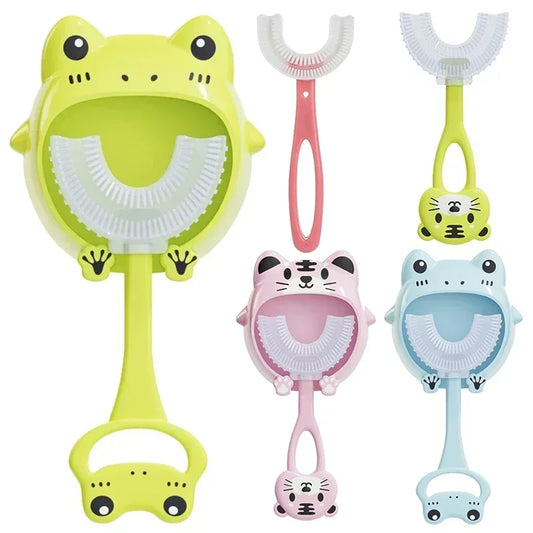 Baby Toothbrush Children 360 Degree U-shaped Children's Teeth Oral Care Cleaning Brush Soft Silicone Toothbrush Baby Items 2-12Y