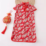 Show Summer Dress Girl Cheongsam Fashion Red Girls Dresses Children Chinese Traditional Clothing Casual Kids Qipao Vestidos