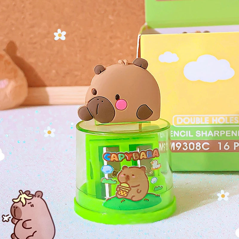 Kawaii Portable Capybara Pencil Sharpener Creative Cartoon Pencil Sharpener Office School Supplies Student Stationery Gifts