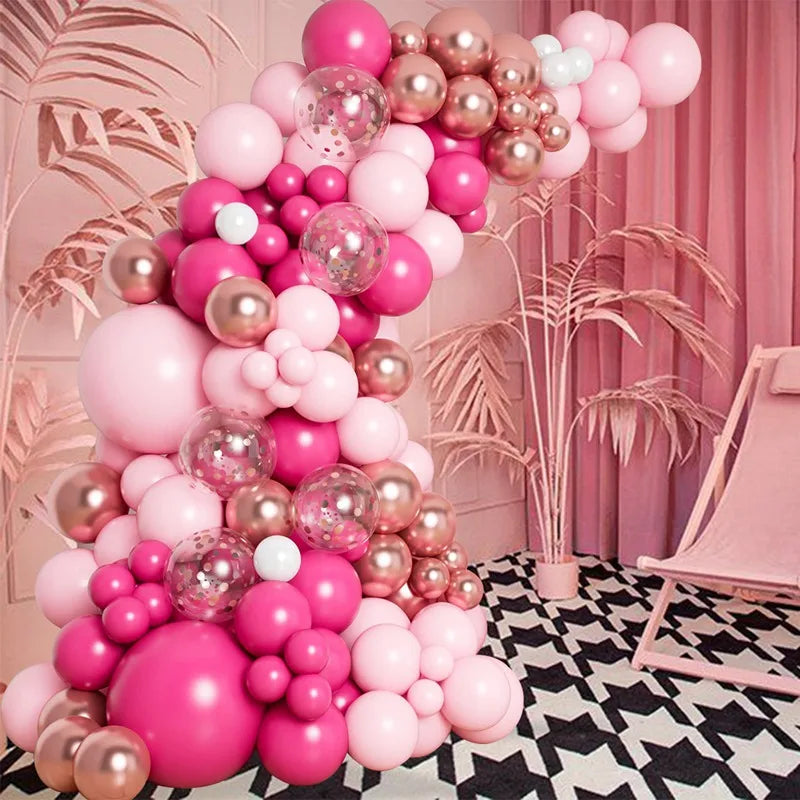 Pink Macaron Balloon Garland Arch Kit Wedding Birthday Party Decor Kids Baby Shower Latex Ballon Chain Wedding Party Baloon
