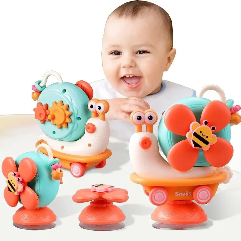 Baby Toy Montessori Inspired Dining Table Sucker Rotation High Chair Toy Suction Cups Spinner for Baby Toddler and Newborn Gifts