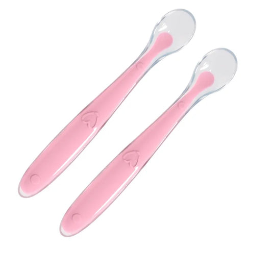 2 Pcs Baby Silicone Spoon Learning Spoon Set Stars Tableware Kids Soft Silicone Feeding Spoon Training Baby Reborn Silicone