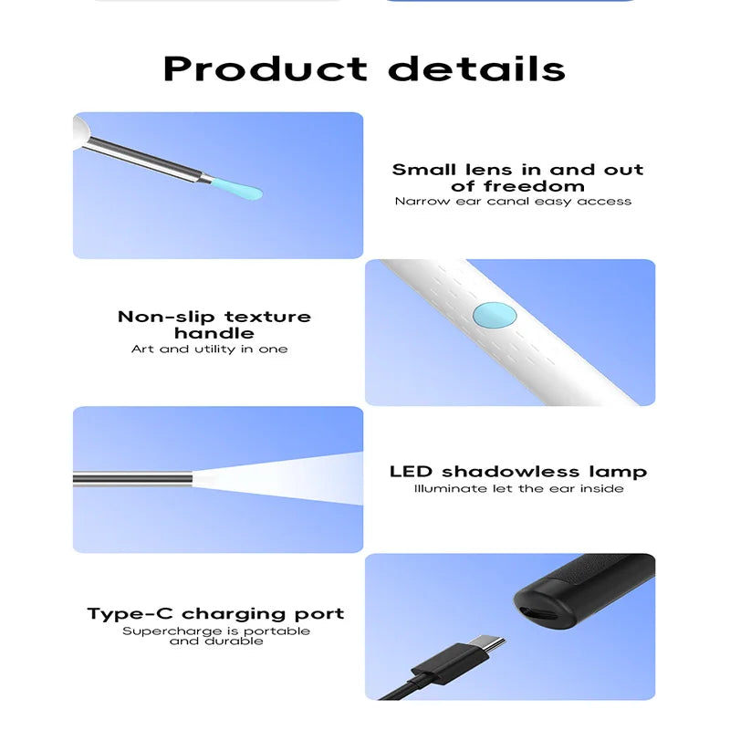 3.5MM HD 200W new visual ear pick endoscope HD smart children's luminous ear cleaning WIFI smart