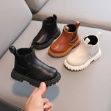 Kids Short Boots Fashion Boys Shoes Autumn Winter Leather Children Boots Non-Slip Toddler Girls Boot Toddler Snow Shoes