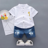 New Summer Baby Boys Clothes Suit Children Casual Shirt Shorts 2Pcs/Sets Kids Outfits Toddler Fashion Costume Infant Tracksuits