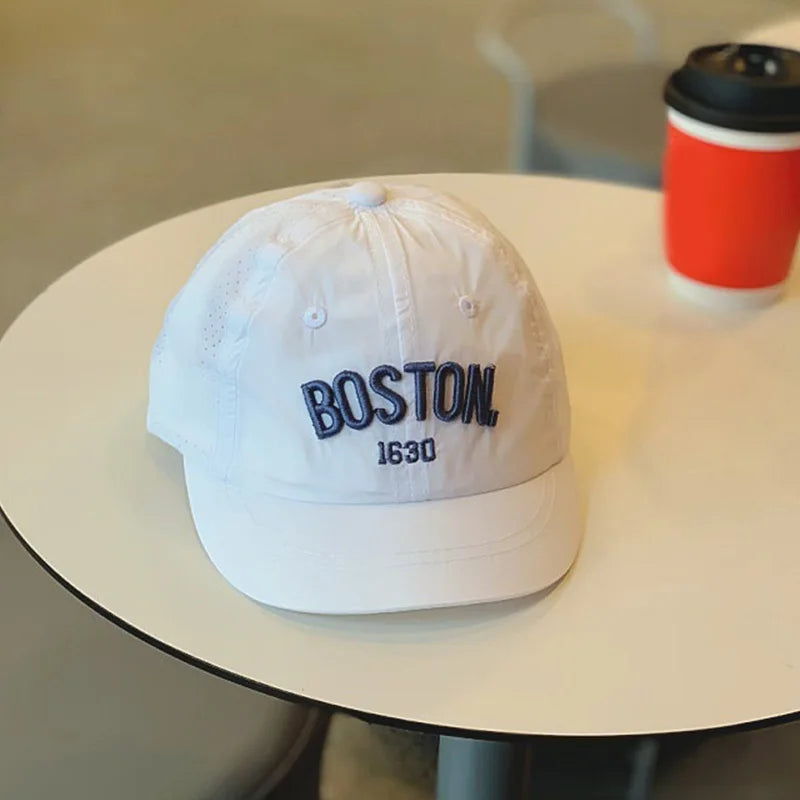 Korean Letter Embroidered Baby Cap Summer Toddler Boys Girls Cotton Baseball Caps Solid Color Kids Adjustable Peaked Hat
