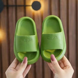 Children Bathroom Slippers Summer Solid Color Anti Slip Soft Sole Kid Slippers 4-10 Years Old Boys and Girls Cute Home Slippers