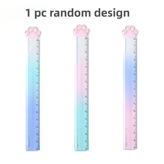 15M Cat Claw Cute Straight Ruler Gradient Measuring Tool Korean Style School Stationery Supply Kawaii Accessories