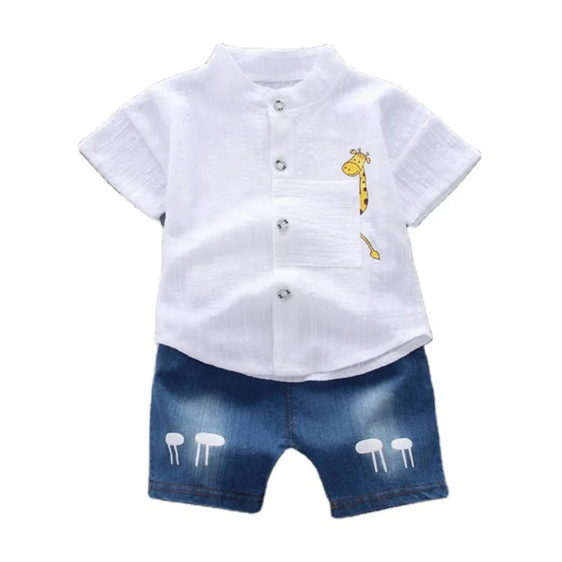 New Summer Baby Boys Clothes Suit Children Casual Shirt Shorts 2Pcs/Sets Kids Outfits Toddler Fashion Costume Infant Tracksuits