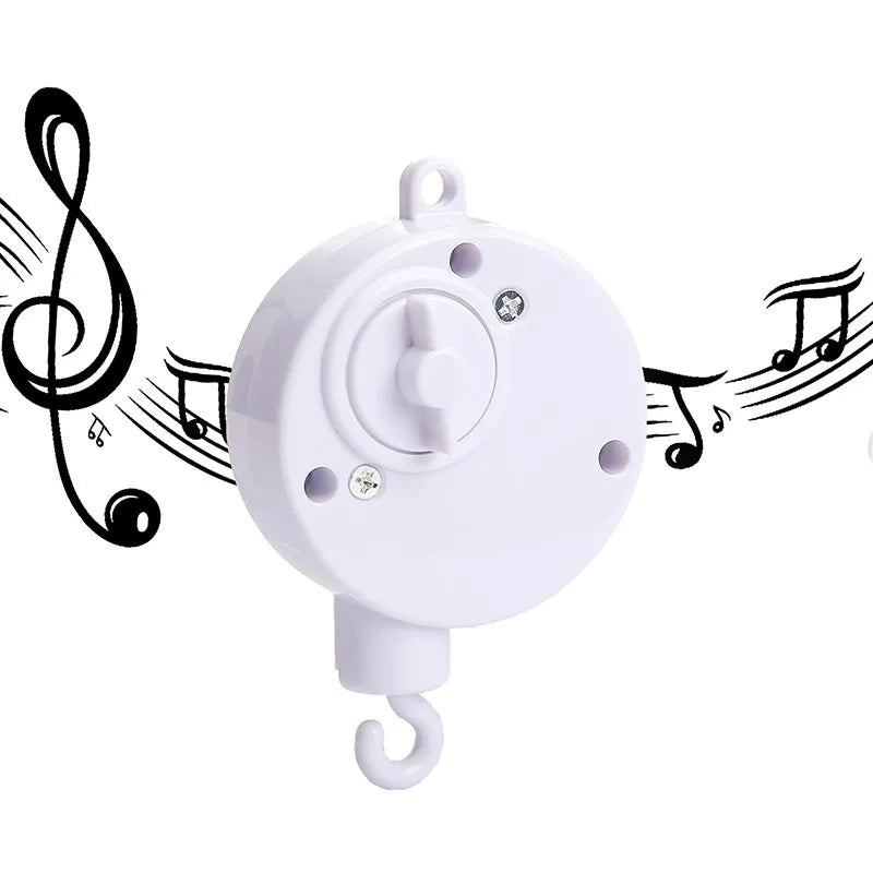 Baby Crib Bed Bell Musical Box Holder Arm Toy Foldable Imitation Wood Grain Infant Bed Decoration Toys Baby Bed Toys Educational