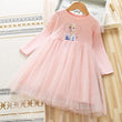 2024 New Princess Dress Girls Dress Long-sleeved For Children's Party Clothes Elsa Frozen Dress Spring Autumn Kids Dress 2-9Y