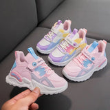 Kids Spring Sneakers Girls School Casual Shoes Outdoor Breathable Running Shoes Light Soft Tenis Pink Non-slip Children Shoes