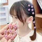 10PCS/Set Hair Clip Braided Hair Small Flower Hair Buttons Hairpin Girl Cute Headdress Girl Mini Hair Claw Hair Accessories