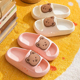 Bear Print Slippers Soft Beach Cloud Platform Indoor Bathroom Slides Summer Mules Outside PVC Shoes