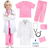 Boys Girls Simulation Doctor Nurse Work Uniform Cross with Toys Sets Kids Clothes Toddler Christmas Xmas Role Play Costum Party