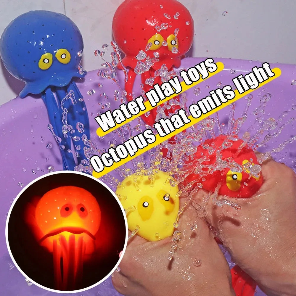 Octopus Baby Bath Toys - Absorbent Squeeze Water Toys Stress Relief Sensory Play - Summer Pool Beach Swimming Fun for Kids