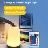 Touch RGB LED Night Lights Remote Control Dimmable Bedside Lamp USB Rechargeable 13 Colors Ambient Reading Camping Lamp Gifts