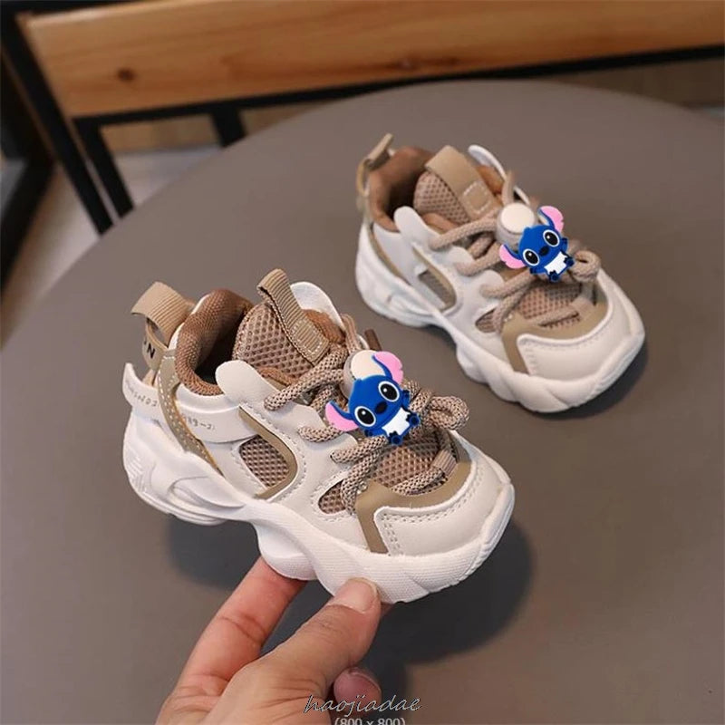 Mickey Minnie Baby Toddler Shoes For Boys Girls Breathable Mesh Little Kids Casual Sneakers Non-slip Children Sport Shoes