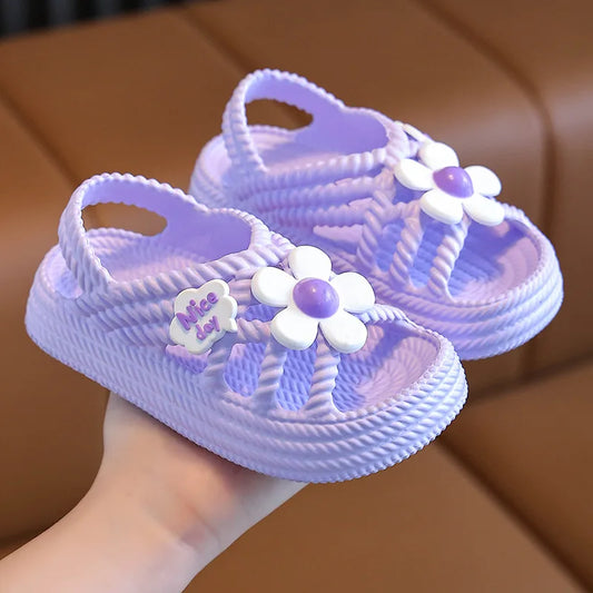 2024 New Children's Slippers Summer Girls and Boys Bathroom Home Anti slip Beach Shoes Soft Soled Baby Sandals