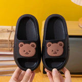 Bear Print Slippers Soft Beach Cloud Platform Indoor Bathroom Slides Summer Mules Outside PVC Shoes