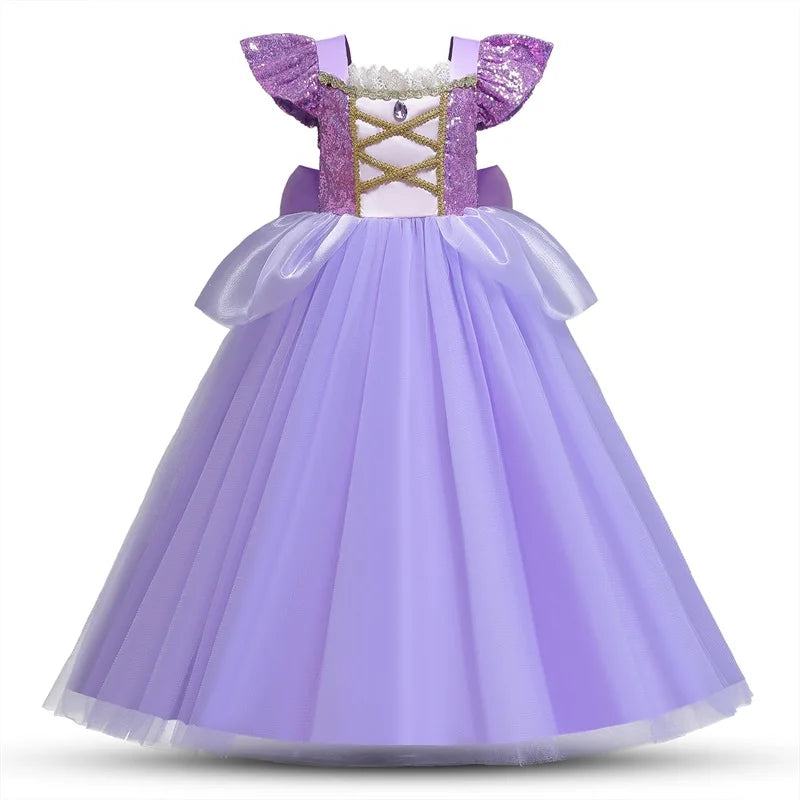 Cinderella Belle Costume for Girls Halloween Disguise Cosplay Rapunzel Princess Dress Baby Christmas Birthday Party Kids Clothes