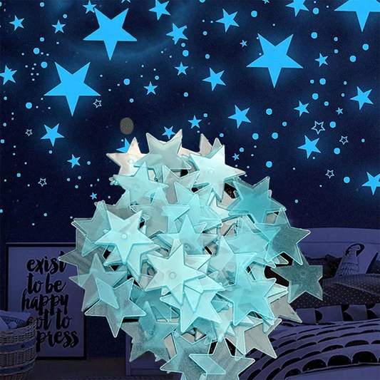 100/50/3pcs Glow in The Dark 3D Stars Moon Wall Stickers Luminous Stickers Kids Baby Room Bedroom Ceiling Home Decor Glow Star