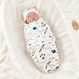 Baby Anti-shock Swaddle Cotton Printed Wrap Spring/Summer Baby Wrap Two-piece Baby Anti-kick Blanket Suitable for 0-3 Months