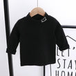 Autumn Winter Children Kids Boys Girls T-shirts Tops Turtleneck Solid Long Sleeve Warm Fleece Bottoming Shirts Tees for Kids