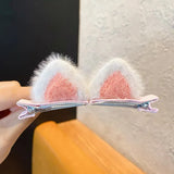 2Pcs/Set New Cute Solid Rabbit Ears Clips for Baby Girls Handmade Kawaii Barrettes Headwear Kids Hair Accessories