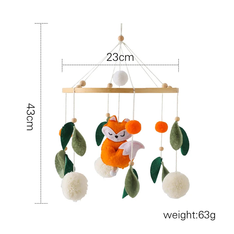 Let's Make Wooden Baby Rattles Soft Felt Cartoon Bear Cloudy Star Moon Hanging Bed Bell Mobile Crib Montessori Education Toys